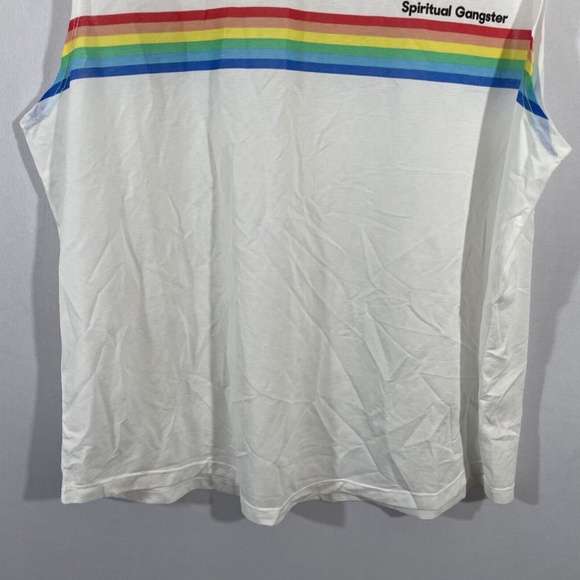 NEW $62 Spiritual Gangster [ Large ] Rainbow Muscle‎ Tank Top in White - Picture 13 of 16